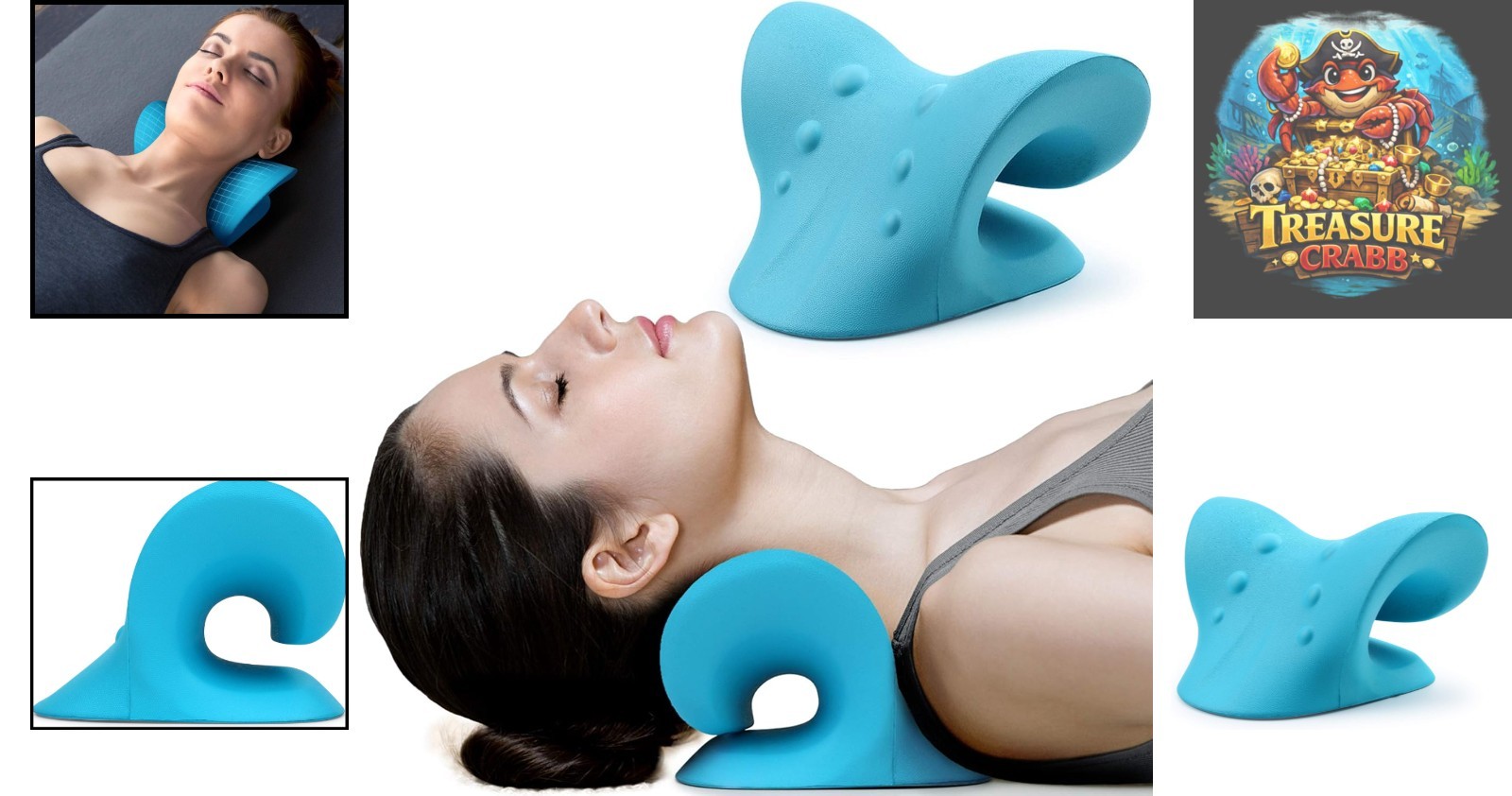 Portable Cervical Traction Device for Neck Pain Relief with Memory Foam Comfort