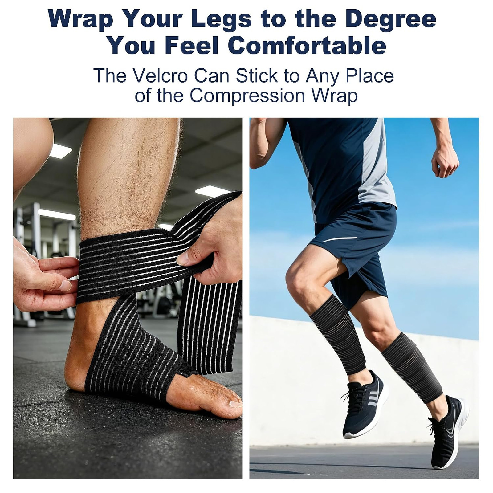Calf Thigh Compression Wraps, Adjustable Support, 2 Pack, Relieves Swelling