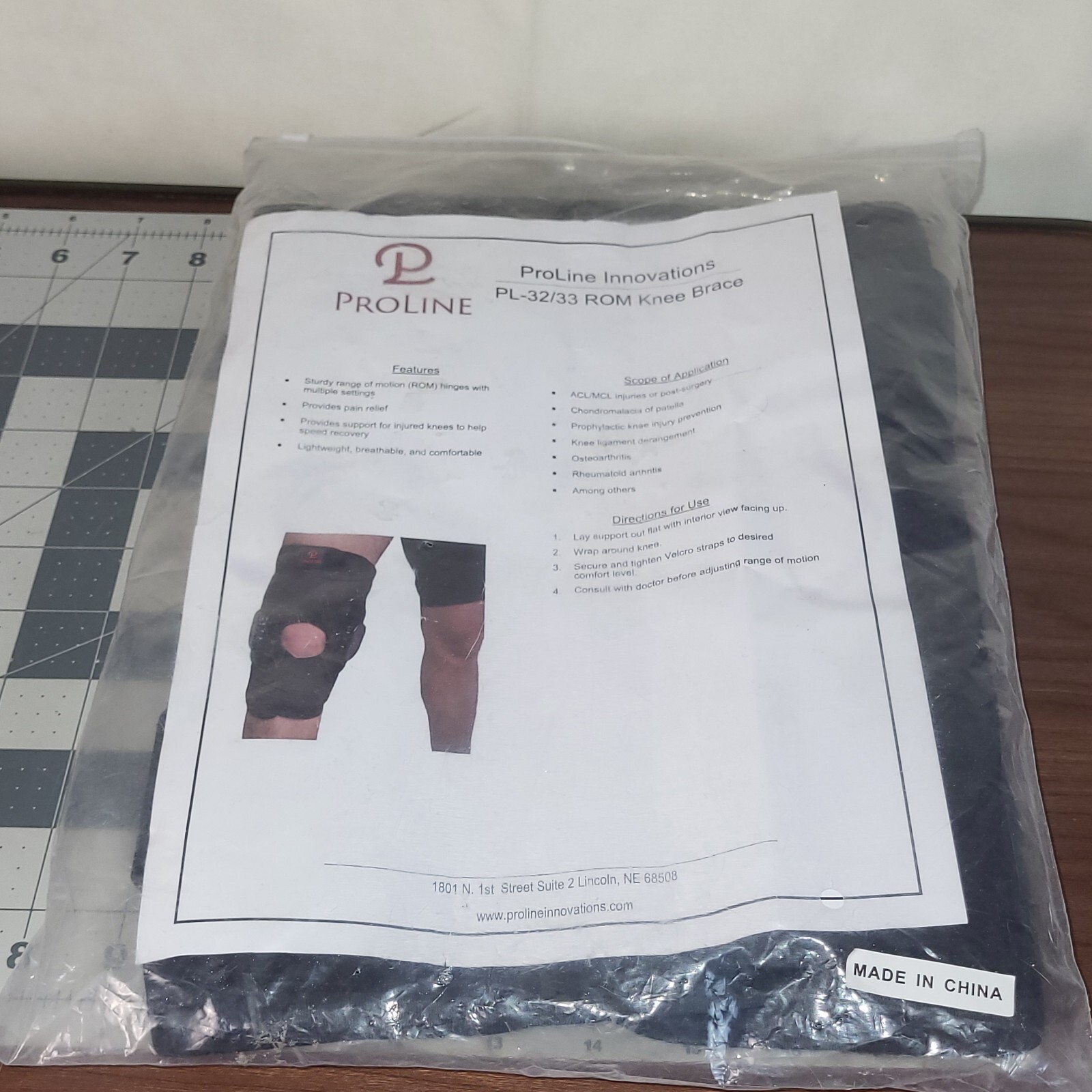 ProLine Innovations Dual ROM Knee Brace, PL 32/33 NEW IN PACKAGE