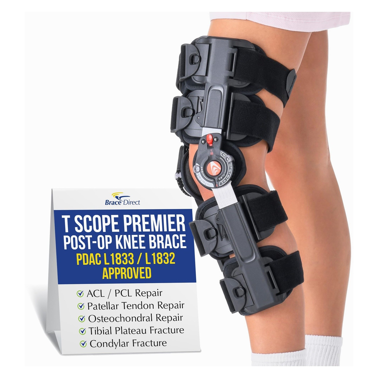 Breg T Scope Premier Hinged Knee Brace for Ligament Injuries Brace Only Regular