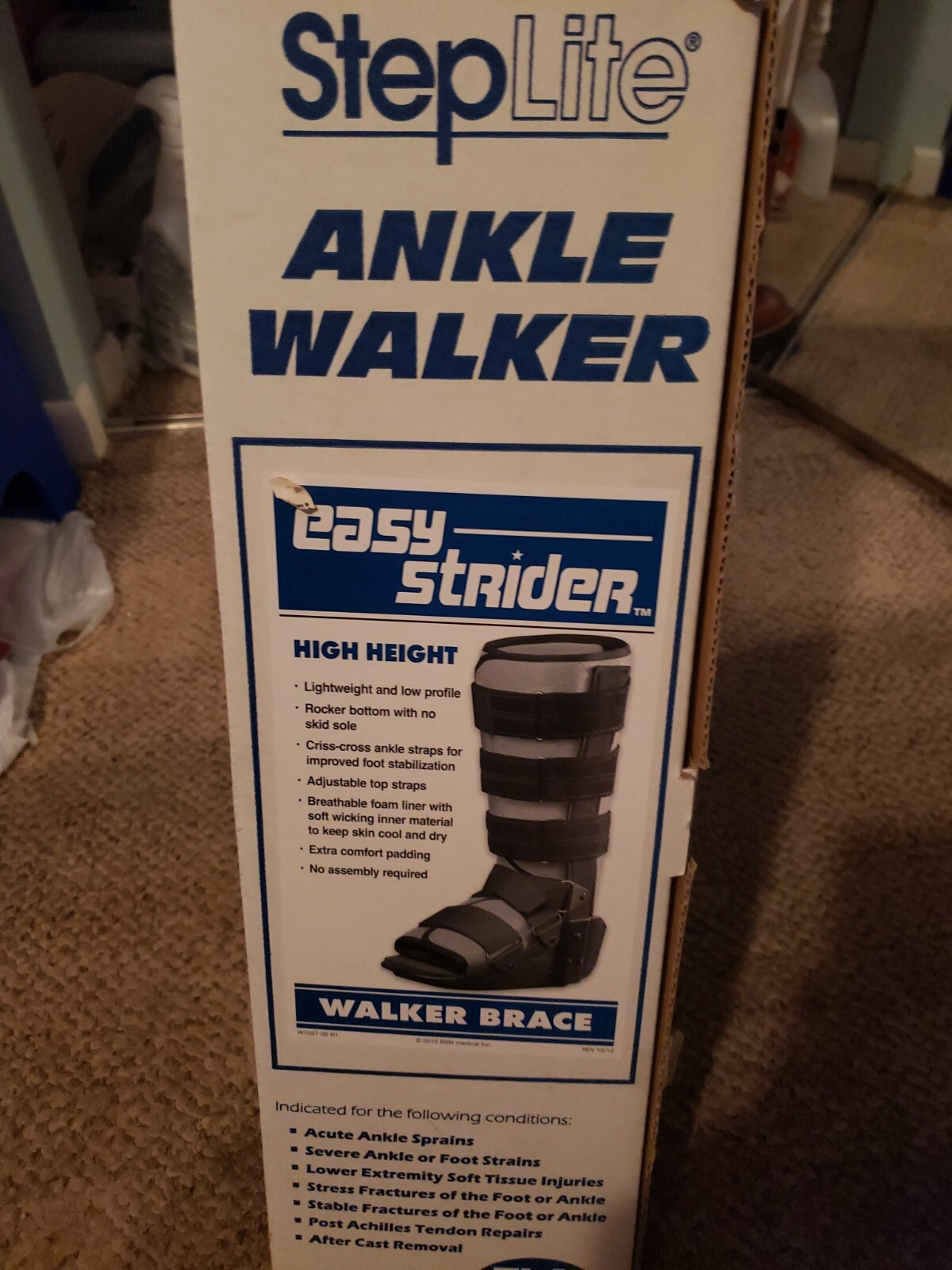 Steplite Easy Strider Ankle Walker, Boot High HEIGHT Black, MEDIUM