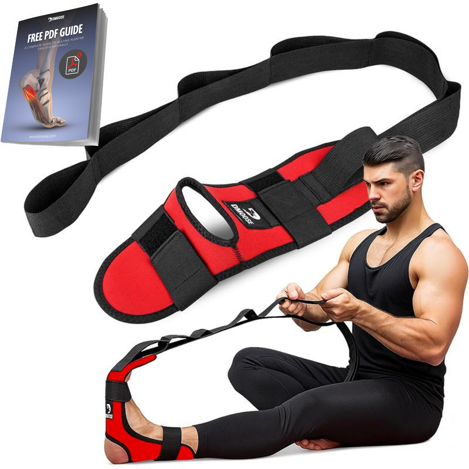 DMoose Calf & Foot Stretcher for Plantar Fasclitis Hamstring Achilles Tendon New