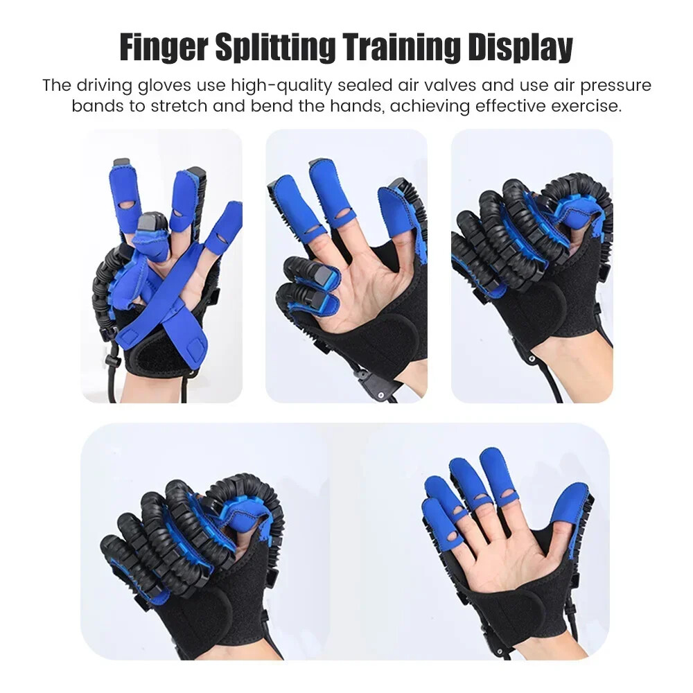 Left & Right Hand Finger Rehabilitation Exerciser Robot Gloves Training Therapy