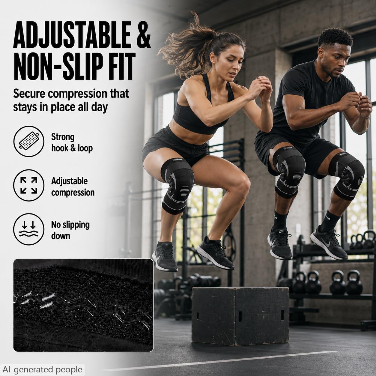 Anynew Knee Brace for Men and Women, Adjustable S/M, With Stabilizer