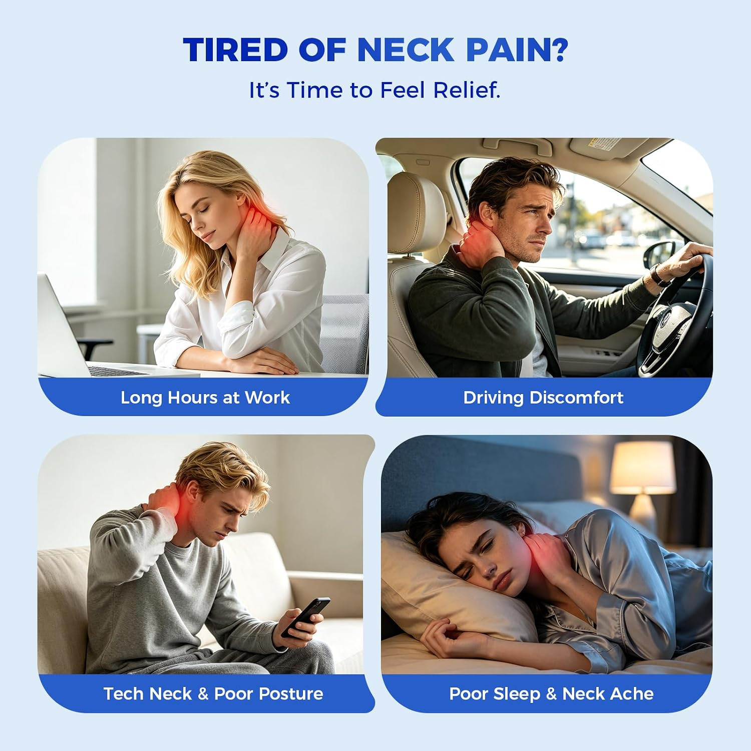 Neck Stretcher with Adjustable Airbag Height, Inflatable Neck and Shoulder Relax