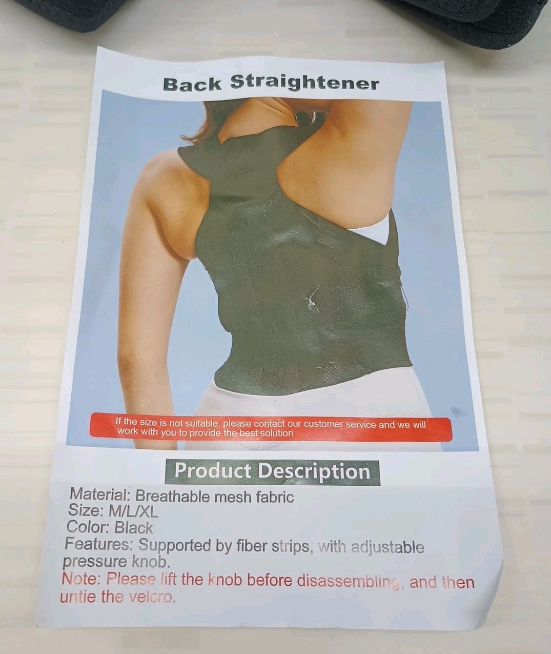 Back Brace Posture Corrector Shoulder Straightener Adjustable Pressure Knob L
