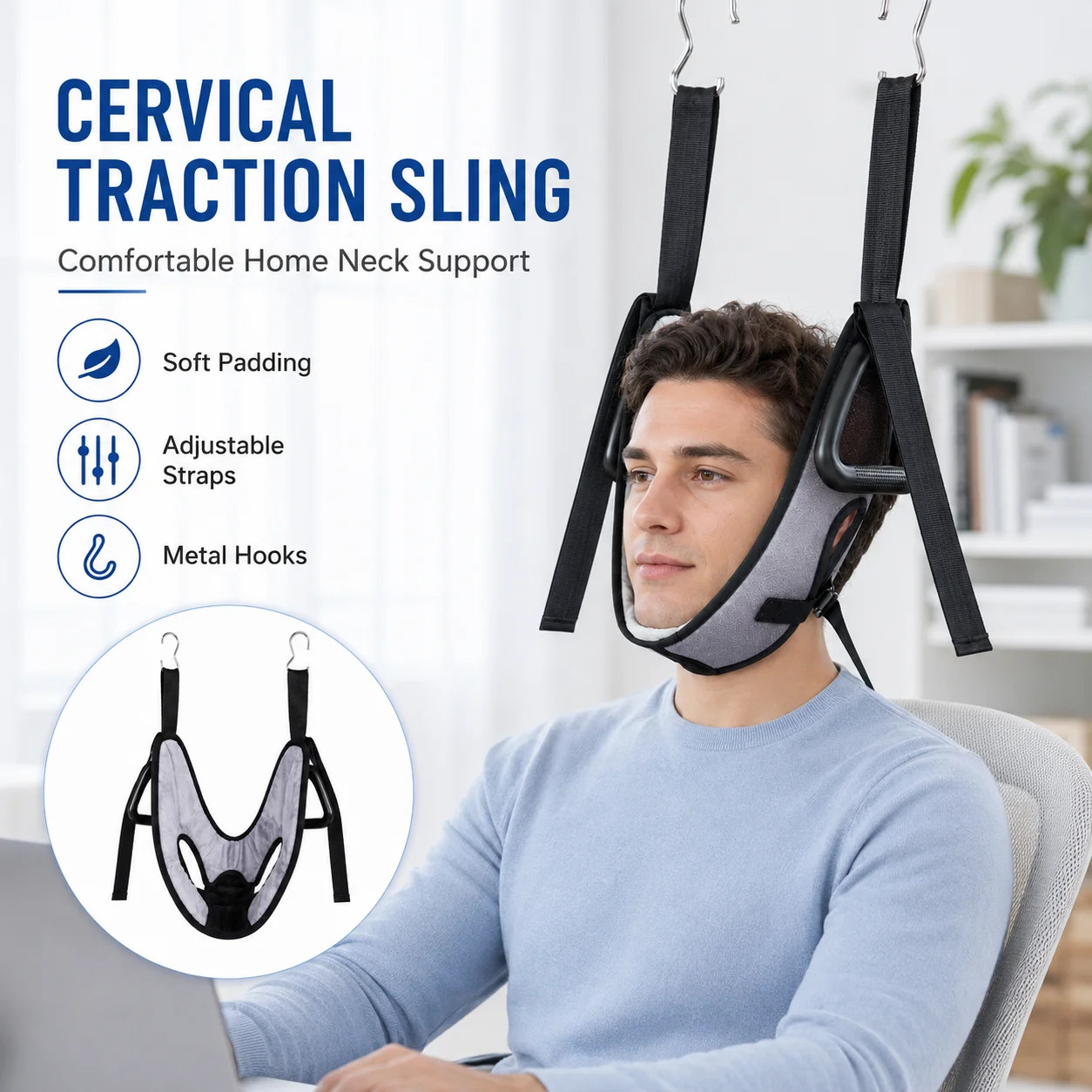 Cervical Spine Training Support Strap Cervical Traction Sling Adjustable Straps