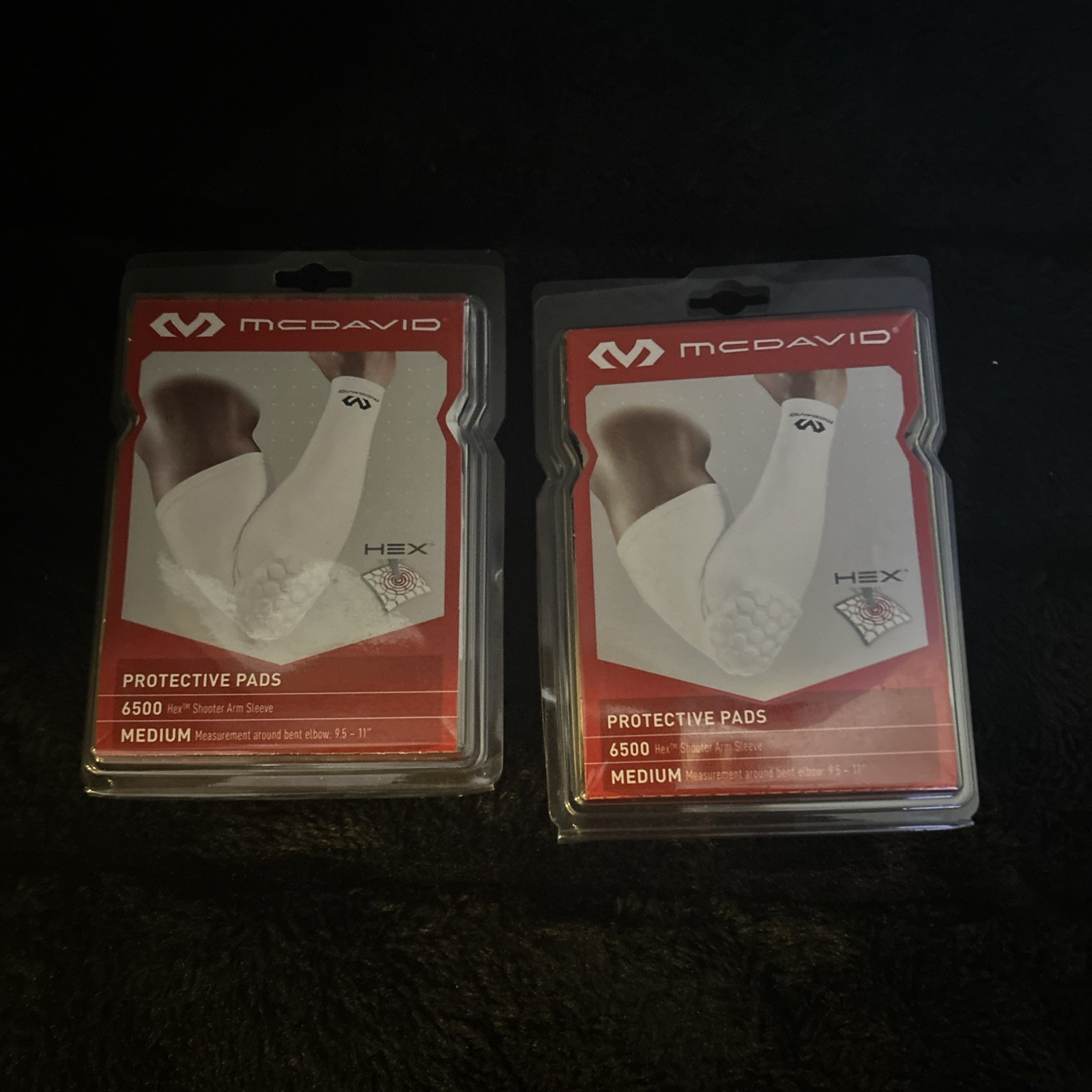 McDavid Adult HEX Protective Shooter Arm Sleeve – White Size Medium NEW Set Of 2