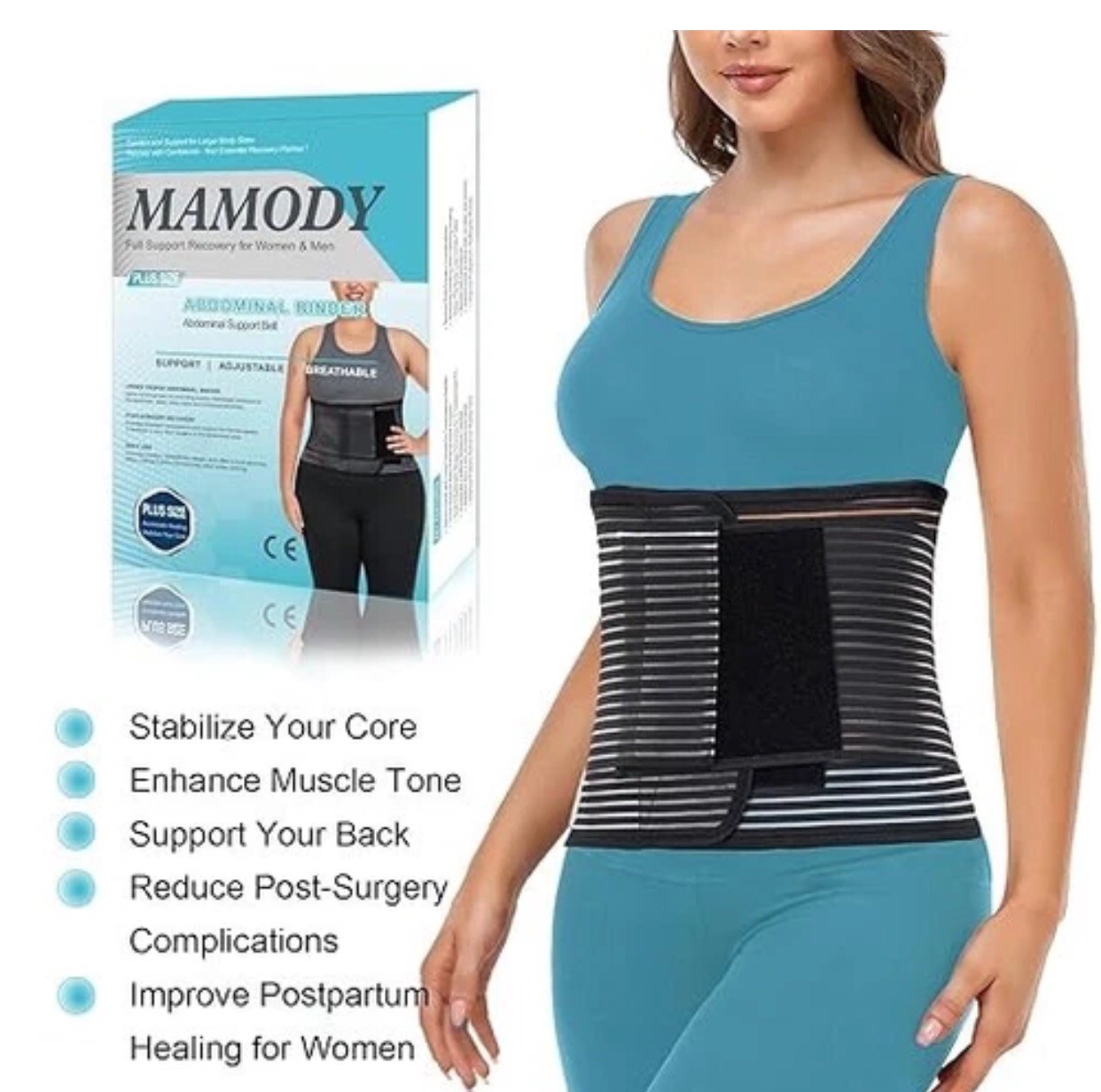 Abdominal Binder~Post Surgery~Postpartum~Compression Support Waist Trainer~SZ L