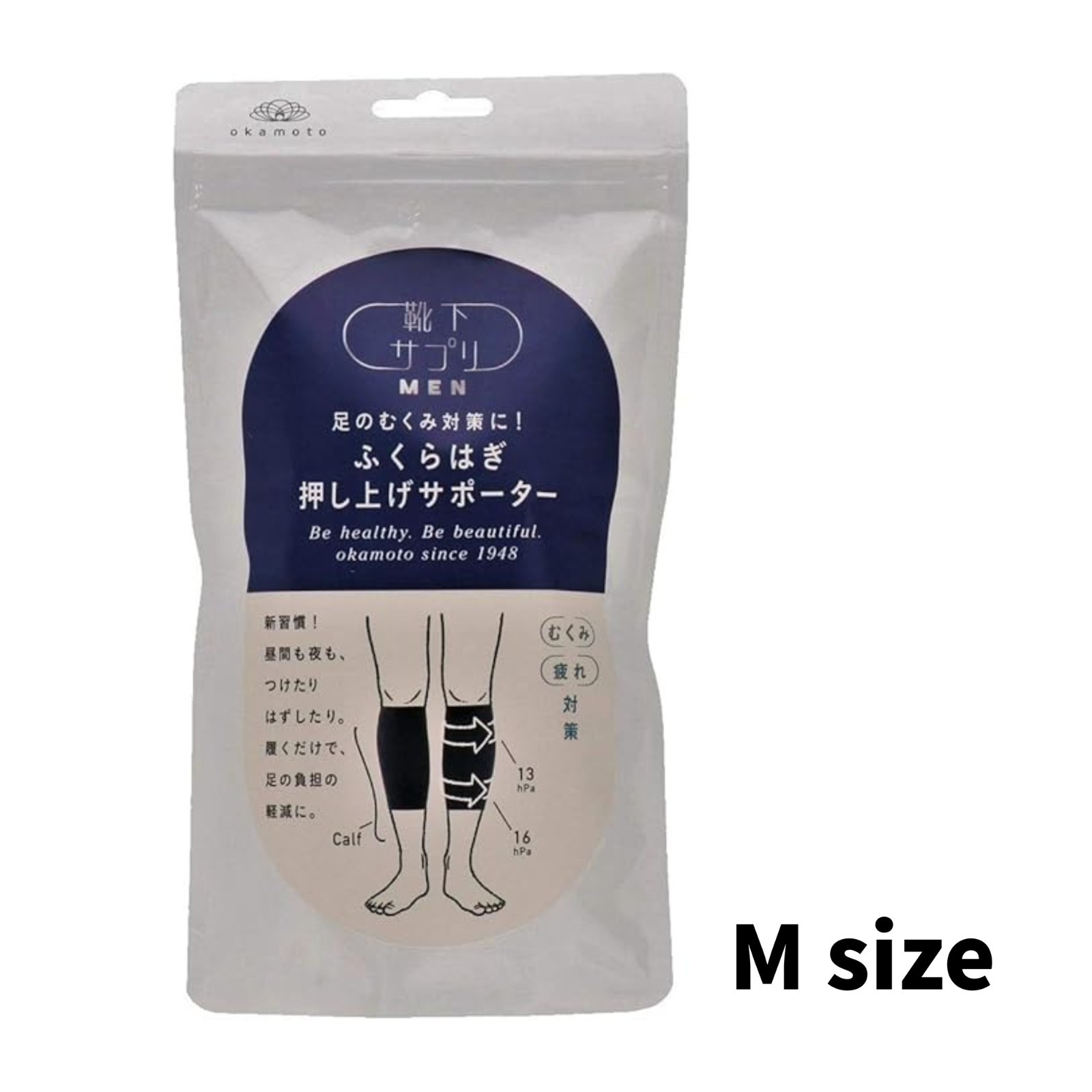 Okamoto Kutsushita Sapli Men Calf Compression Sleeves Support Edema Relief Japan