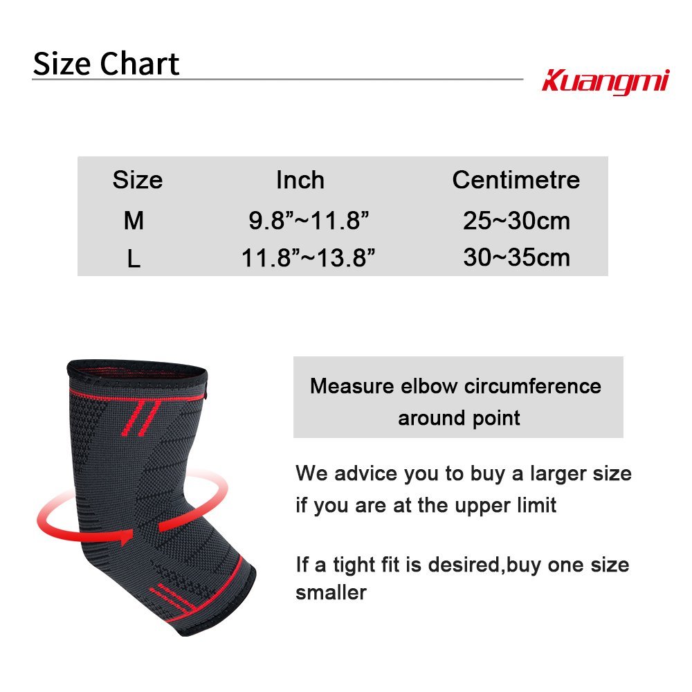 Kuangmi Elbow Compression Sleeve Brace Support Arm Protection Injury Relief