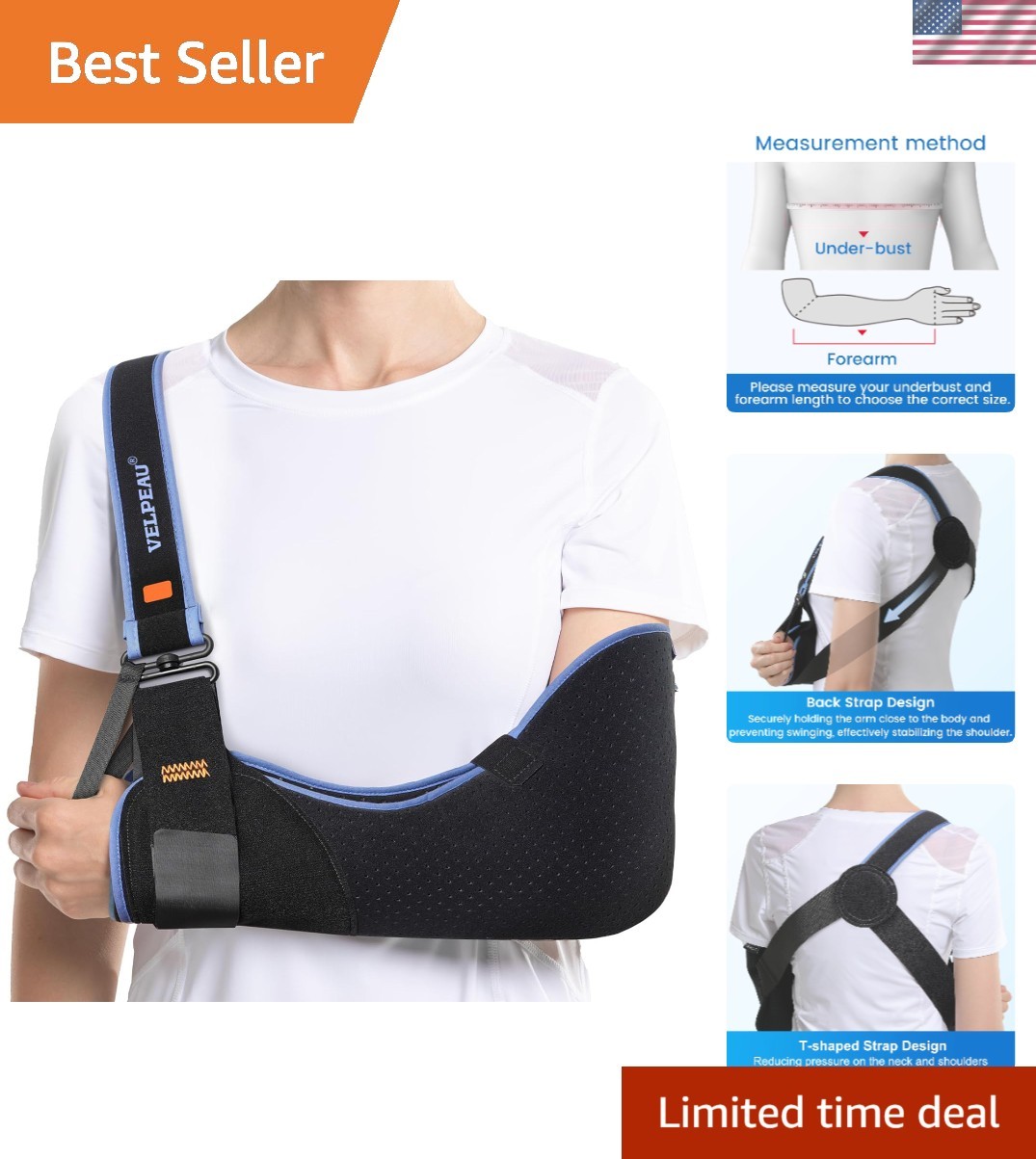 Comfortable Arm Sling with T-Belt Design for Optimal Support in Large Size