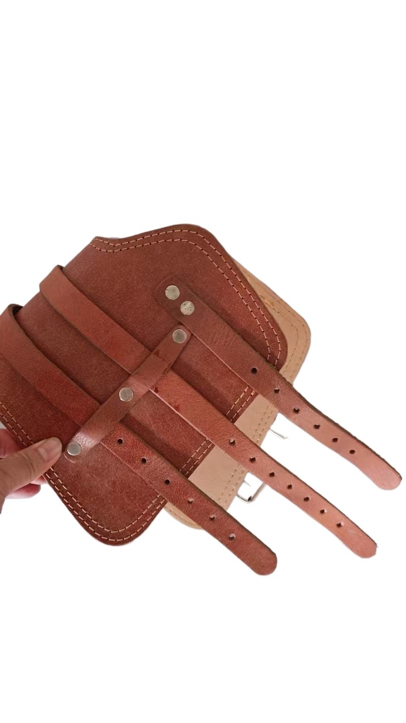 Traditional Leather Prosthetic Cuff with Metal Hinge Leather Prosthetic
