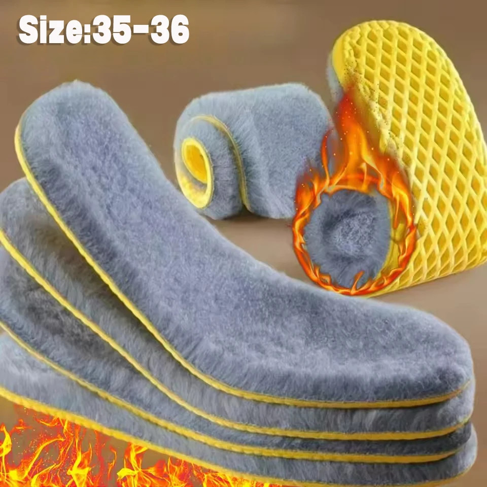 35-46 Thicken Thermal Shoes Pads for Women Men Winter Warm Plush Insoles Self He