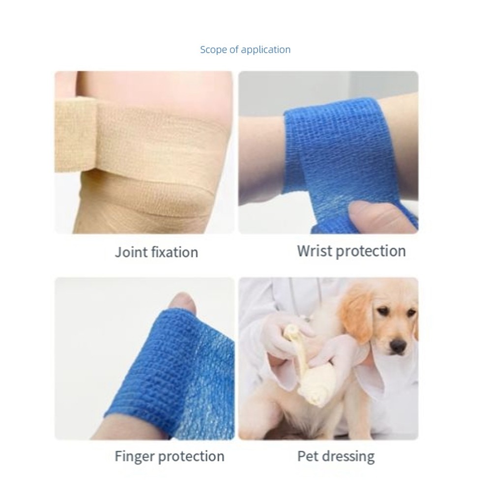 Black Sport Self Adhesive Elastic Bandage Wrap Tape for Knee Support Pads3058
