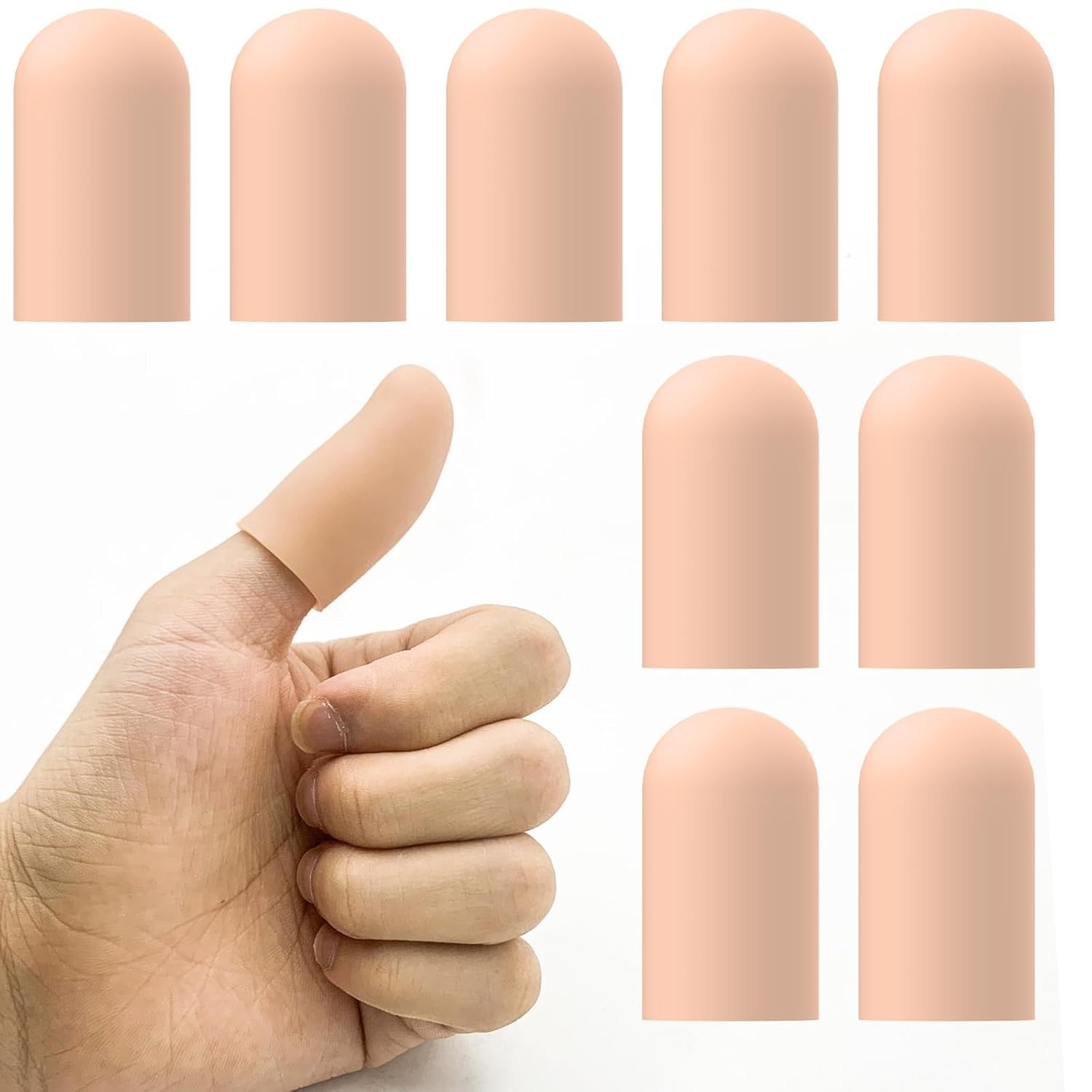 Reusable Gel Thumb Sleeves – 10 Pack Silicone Finger Protectors for Pain Relief