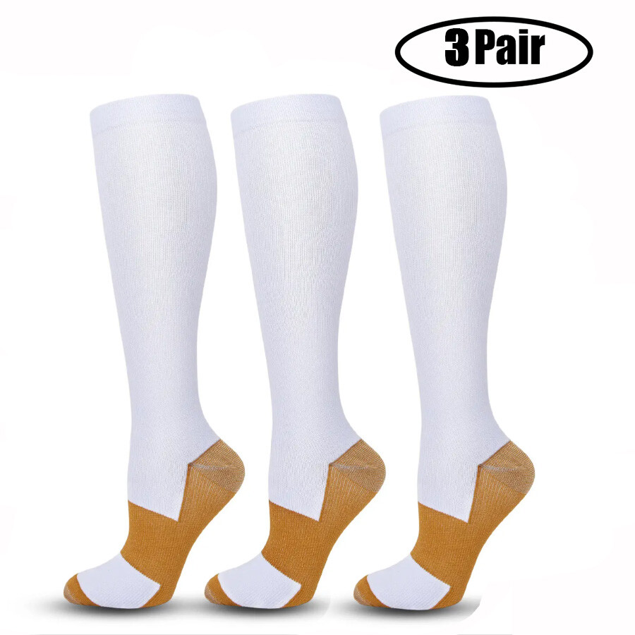 3/6Pairs 20-30mmHg Compression Socks,Close Toe Knee High Compression Stockings