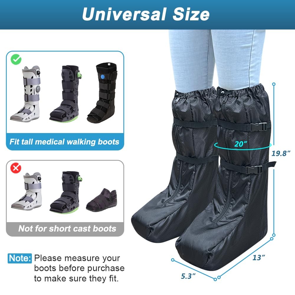 2 Pack Walking Boot Covers Medical Cast Boot Fracture Tall Walking Boot Cover…