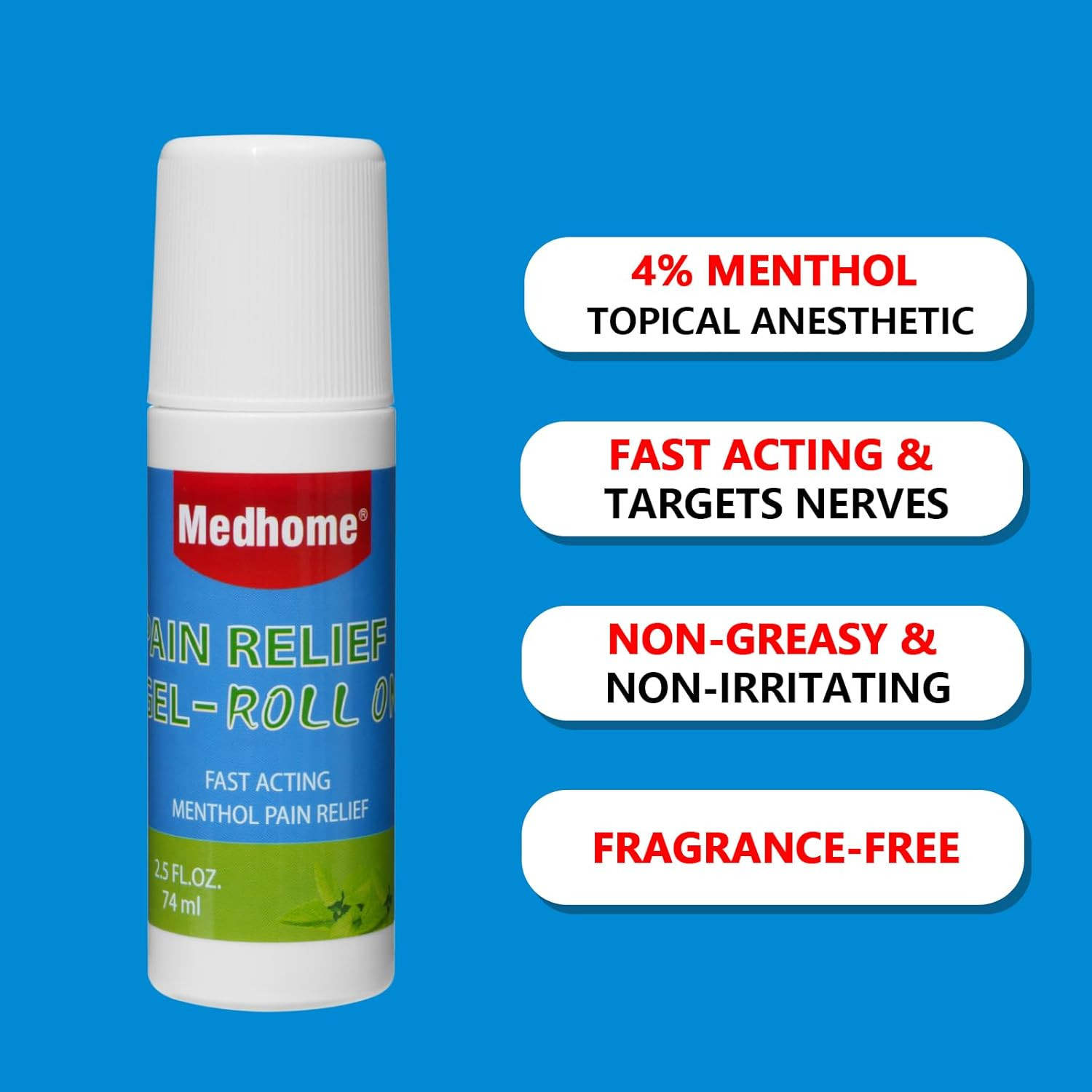 Pain Relief Roll On, Travel Size Pain Reliever, for Knee, Neck, Hip, Joint, S…