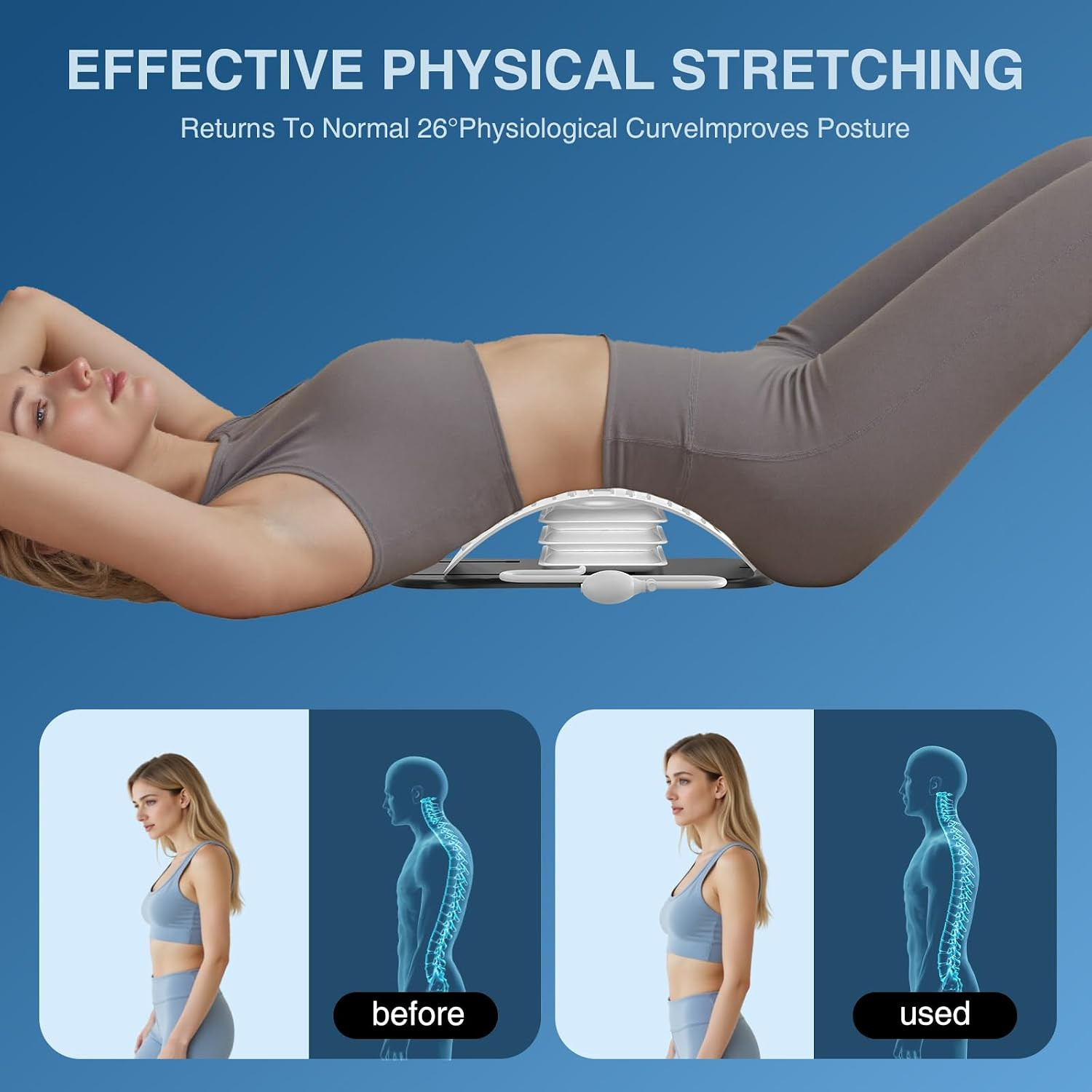 Back Stretcher for Lower Pain Relief,Adjustable Inversion Lumbar Traction Device