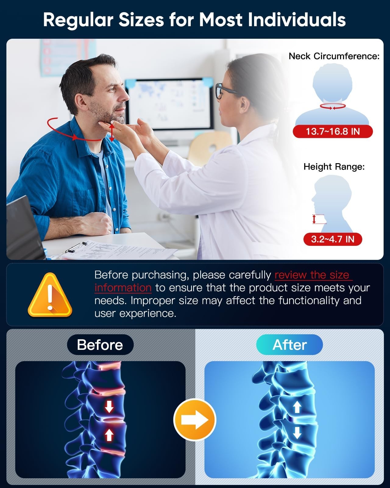 Inflatable Neck Traction Device – Pain Relief, Posture Correction, Spine Alignme