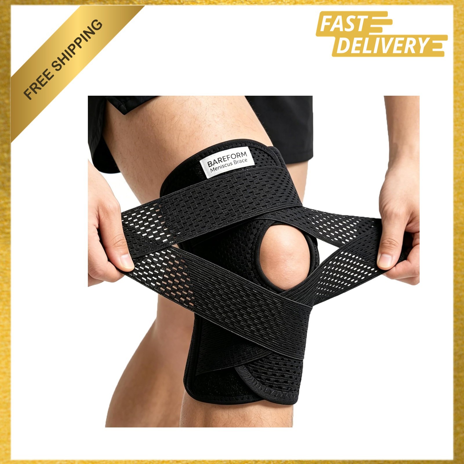 Knee Brace Meniscus Support, Open Patella Design, Size M XXL, Unisex, Suitable