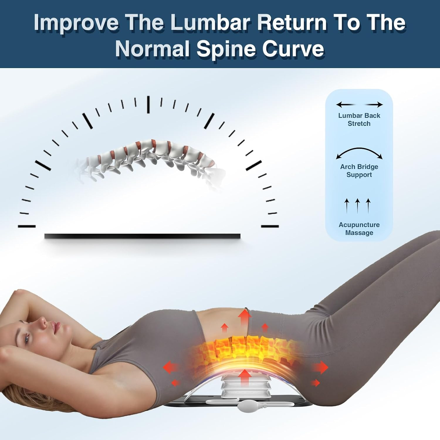 Back Stretcher for Lower Back Pain Relief,Adjustable Inversion Lumbar Traction D