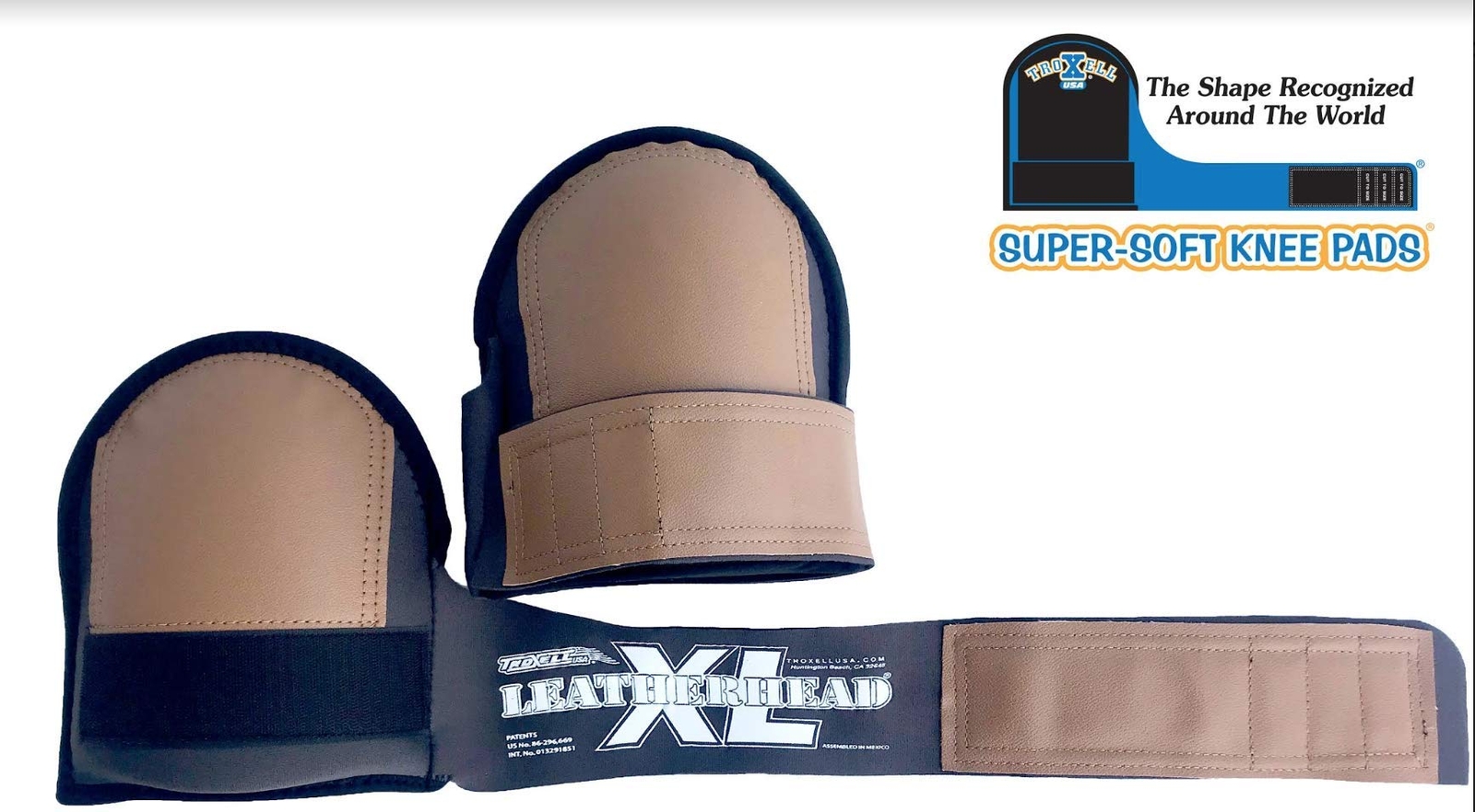 Large Black Knee Pad Comfortable Single Strap Neoprene Design Made in USA