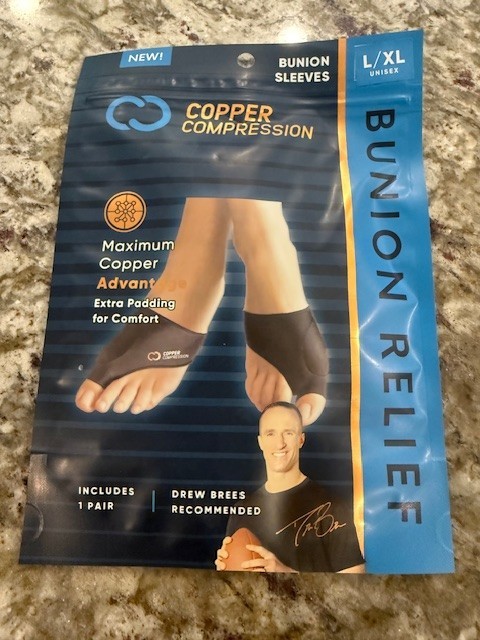 NEW Copper Compression CCBUS/BS3 Copper Infused LARGE/X-LARGE Bunion Cushion