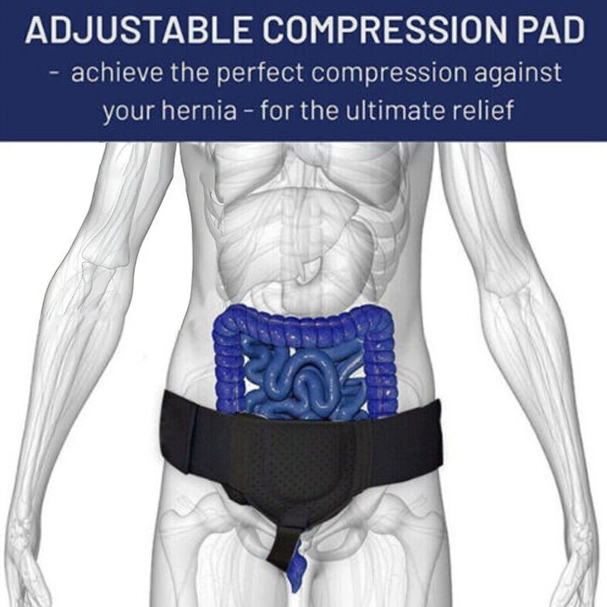 2x Inguinal Groin Hernia Truss Support Belt Left / Right Side Unisex Truss Brace