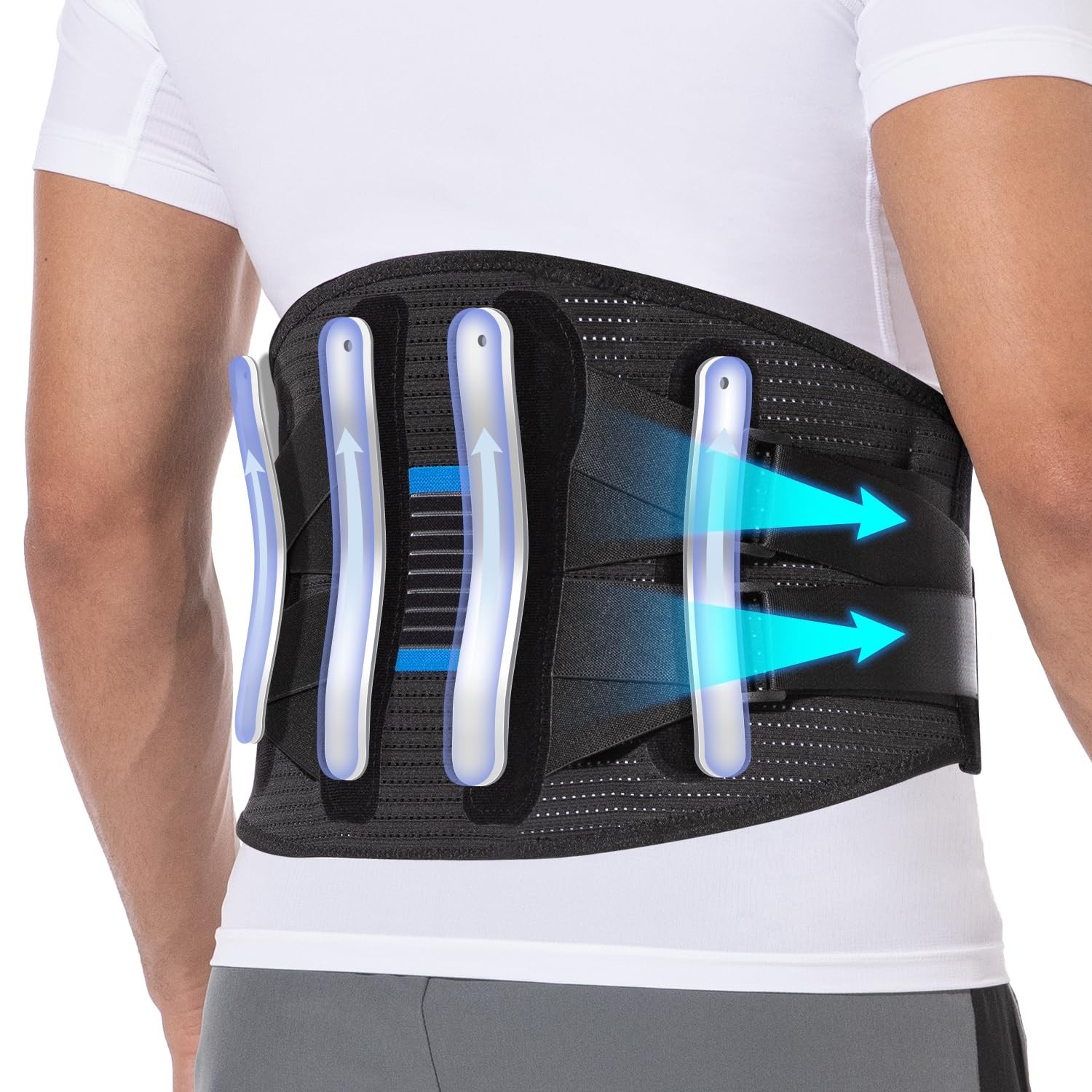 Fit Geno Back Brace for Lower Back Pain Men & Women: Adjustable Lumbar Suppor…