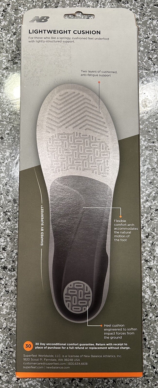 NEW BALANCE CASUAL CUSHION INSOLES SZ C Men’s 5.5-7 Women’s 6.5-8