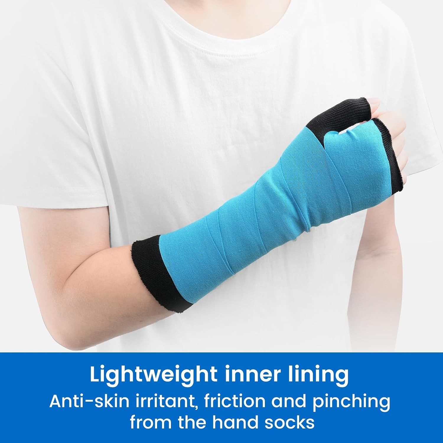 Velpeau Hand Socks for Splint (Pack of 10), Elastic Cotton Stockinette Tubing fo