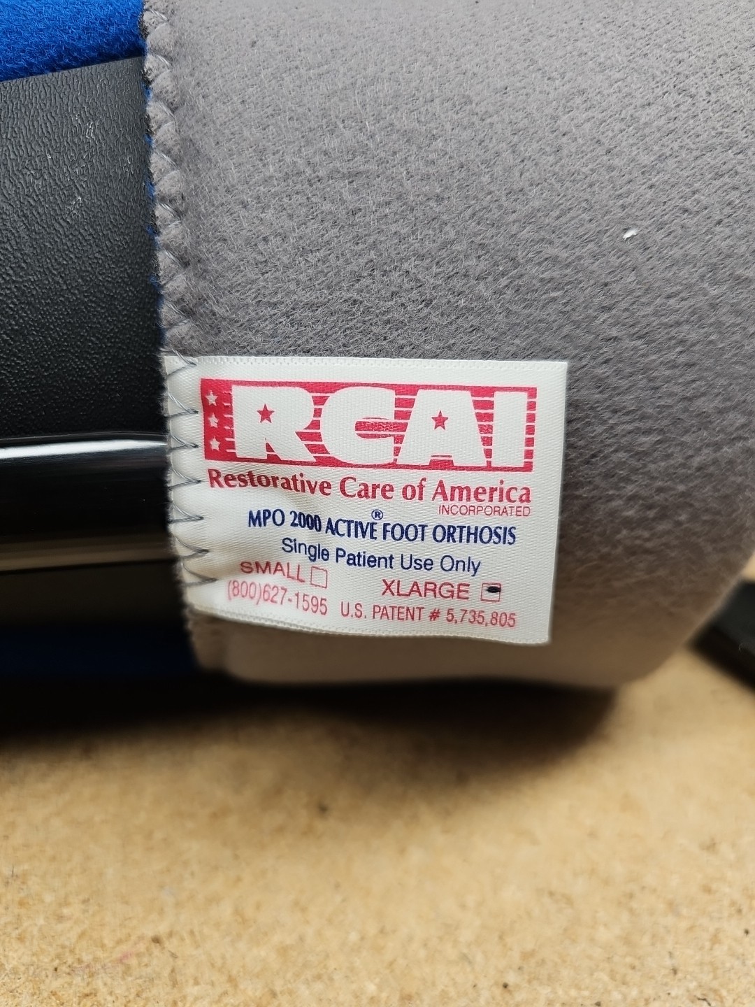 RCAI MPO 2000 Active Multi Podus AFO Foot Drop Orthosis Boot X-Large NEW (G6)