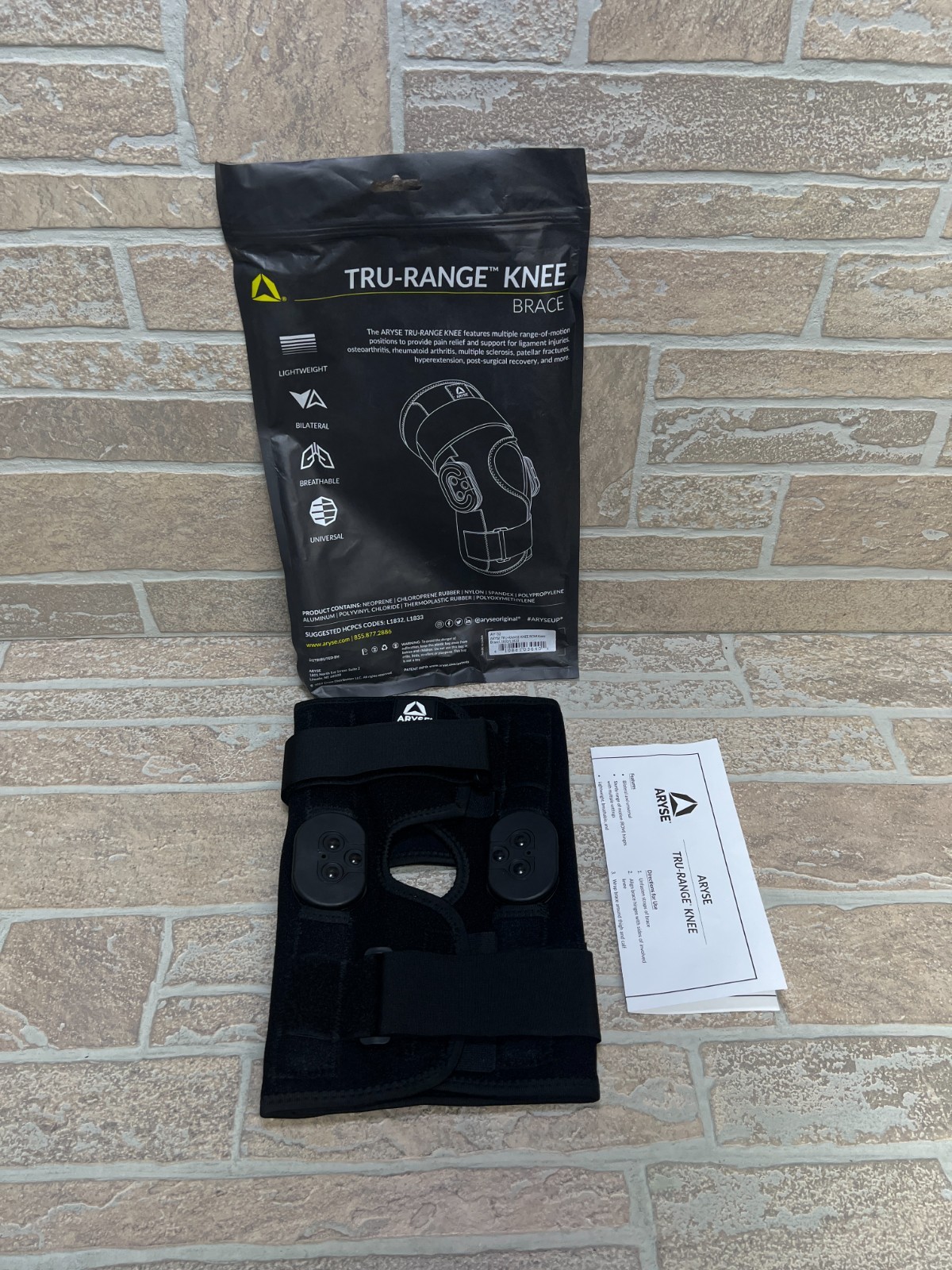 ARYSE TRU-RANGE KNEE ( ROM Knee Brace ) Universal Knee Brace L1833 NEW