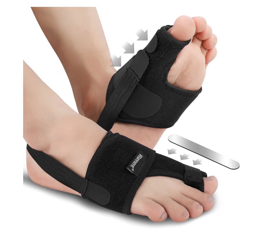 Wanwane Adjustable Toe Corrector Black Size M for Bunion Correction