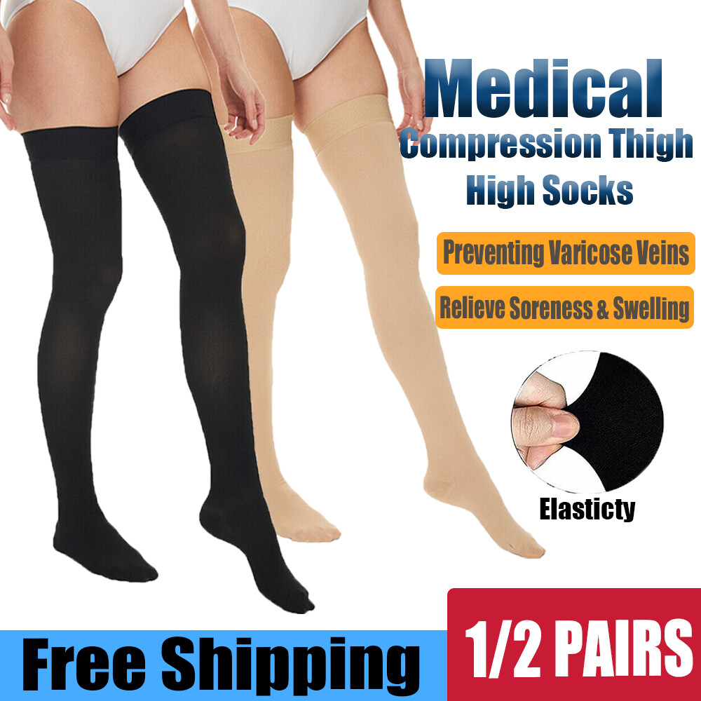 Support Compression Socks for Varicose Vein Swollen legs Travel Flight Pregnant