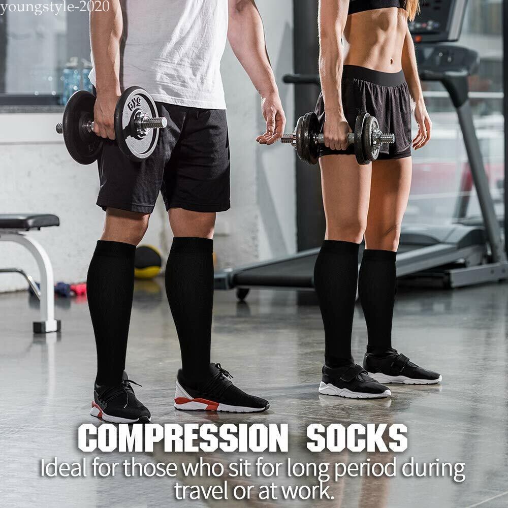 Mens Womens Compression Socks Leg Support Sports for Running Fitness Unisex