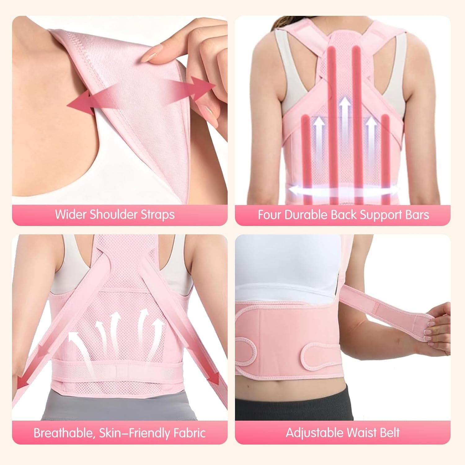 Lumbar Support Adjustable Back Brace – Perfect for Posture & Back Pain Relief
