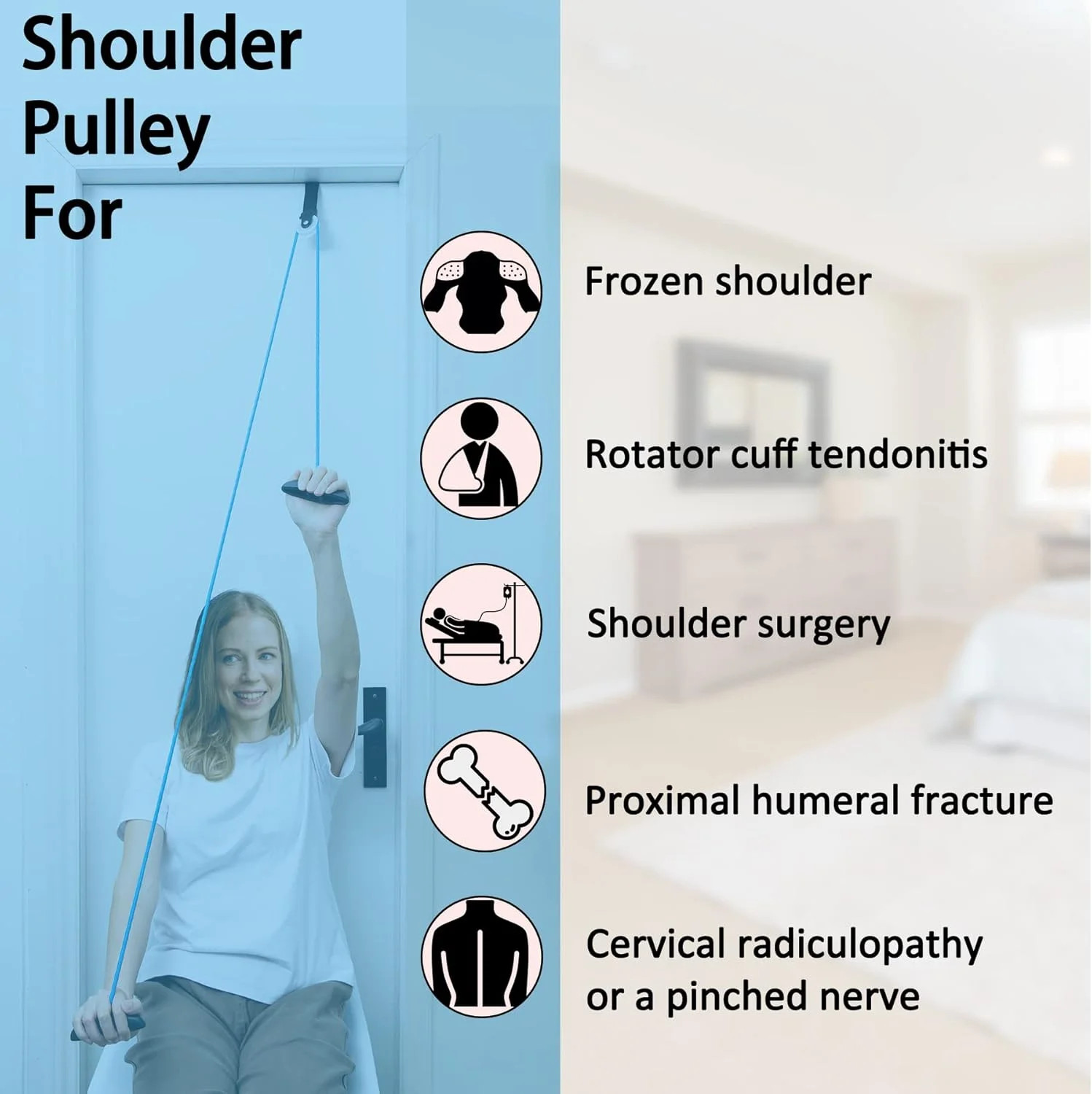 Shoulder Pulley Over The Door Physical Therapy System, Exercise Pulley, Alleviat
