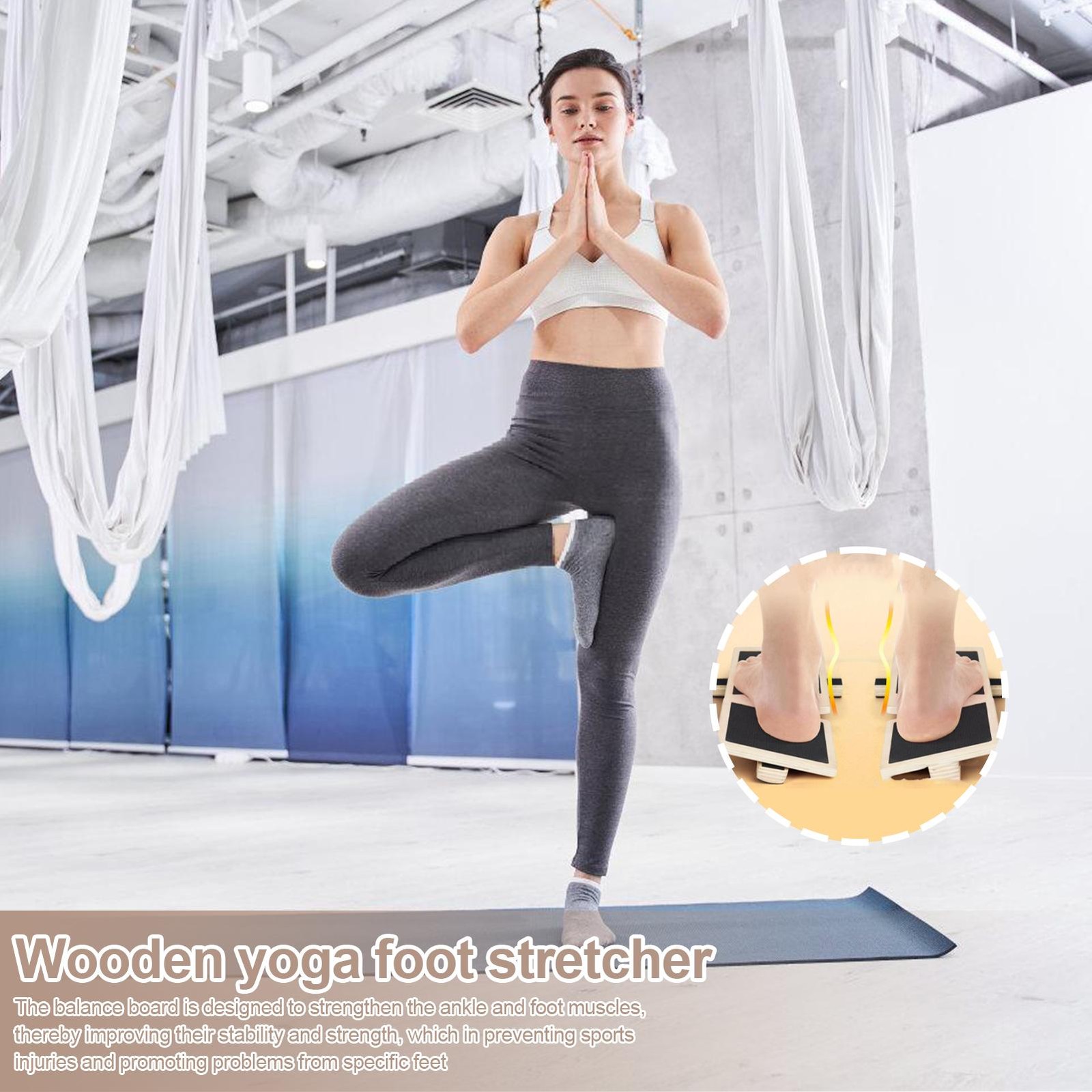 Single Leg Balance Board Wooden Ankle Foot Strengthener Trainer Balance Training