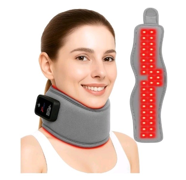 Red Light Therapy Neck Brace 660nm Red & 850nm For Neck Pain, 3 Light Modes