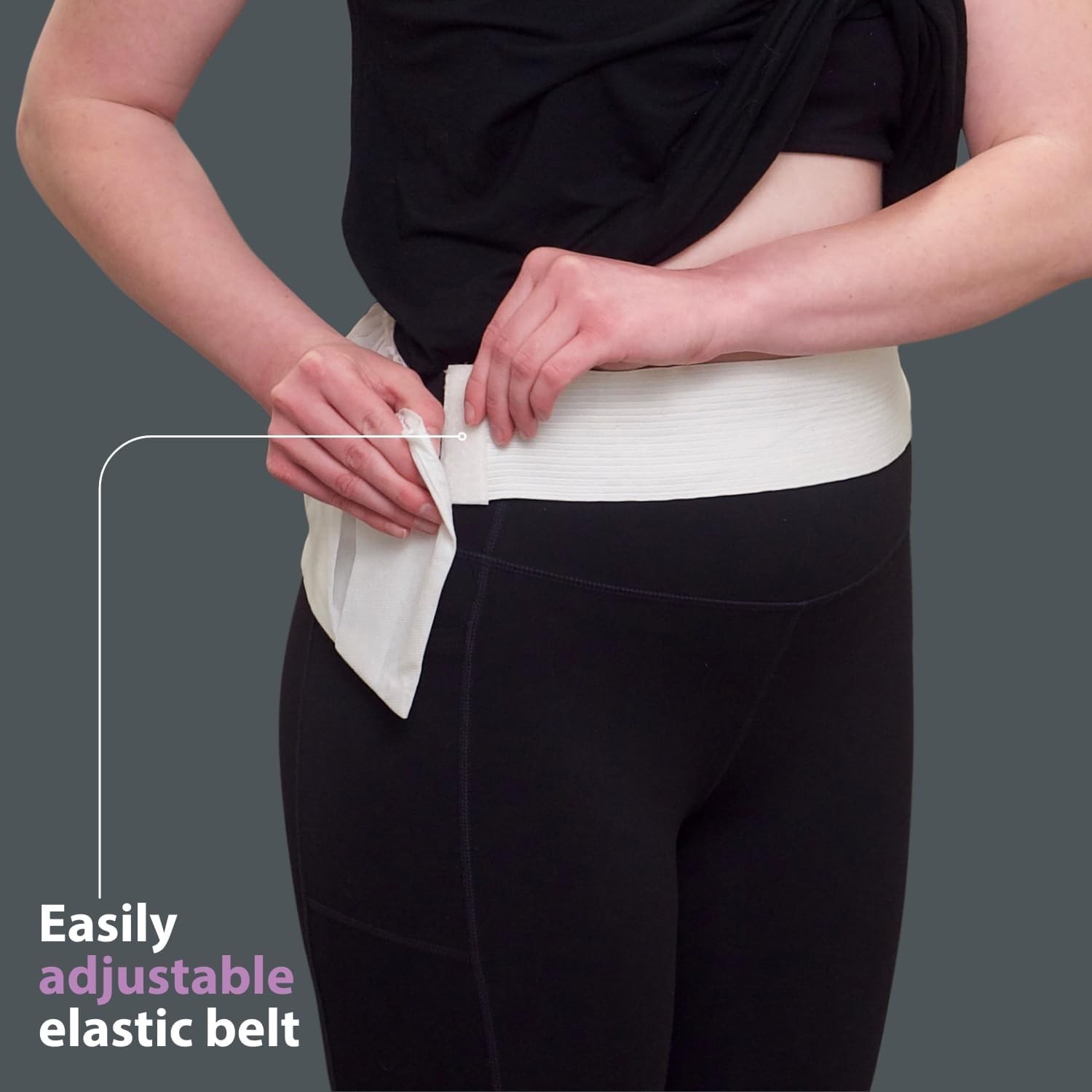 Mastectomy Drain Holder Belt 2-Pack Holds Up to 8 JP Drains Post Breast Surgery