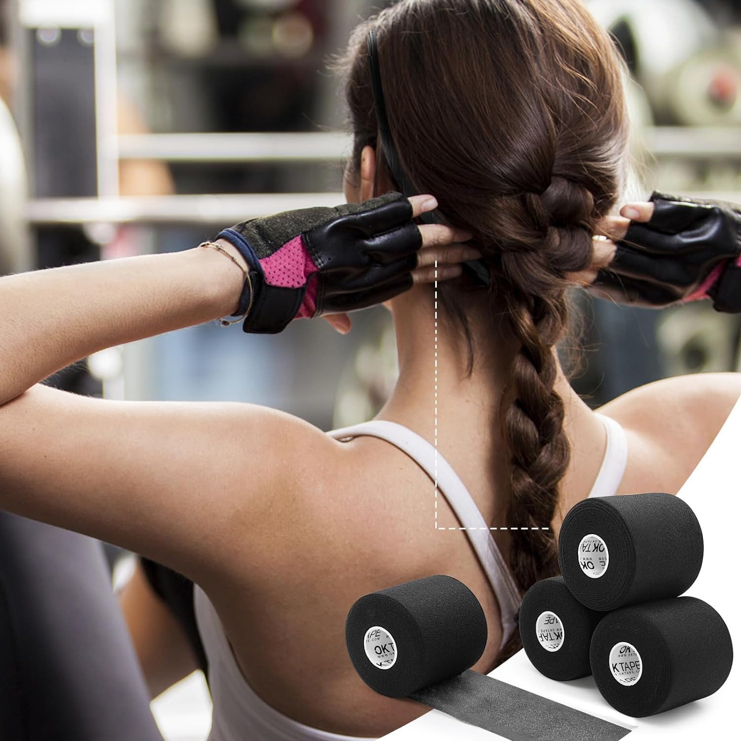 Pre Wrap Tape (4-Rolls) – Athletic Foam Underwrap for Sports, Protect for Ankles