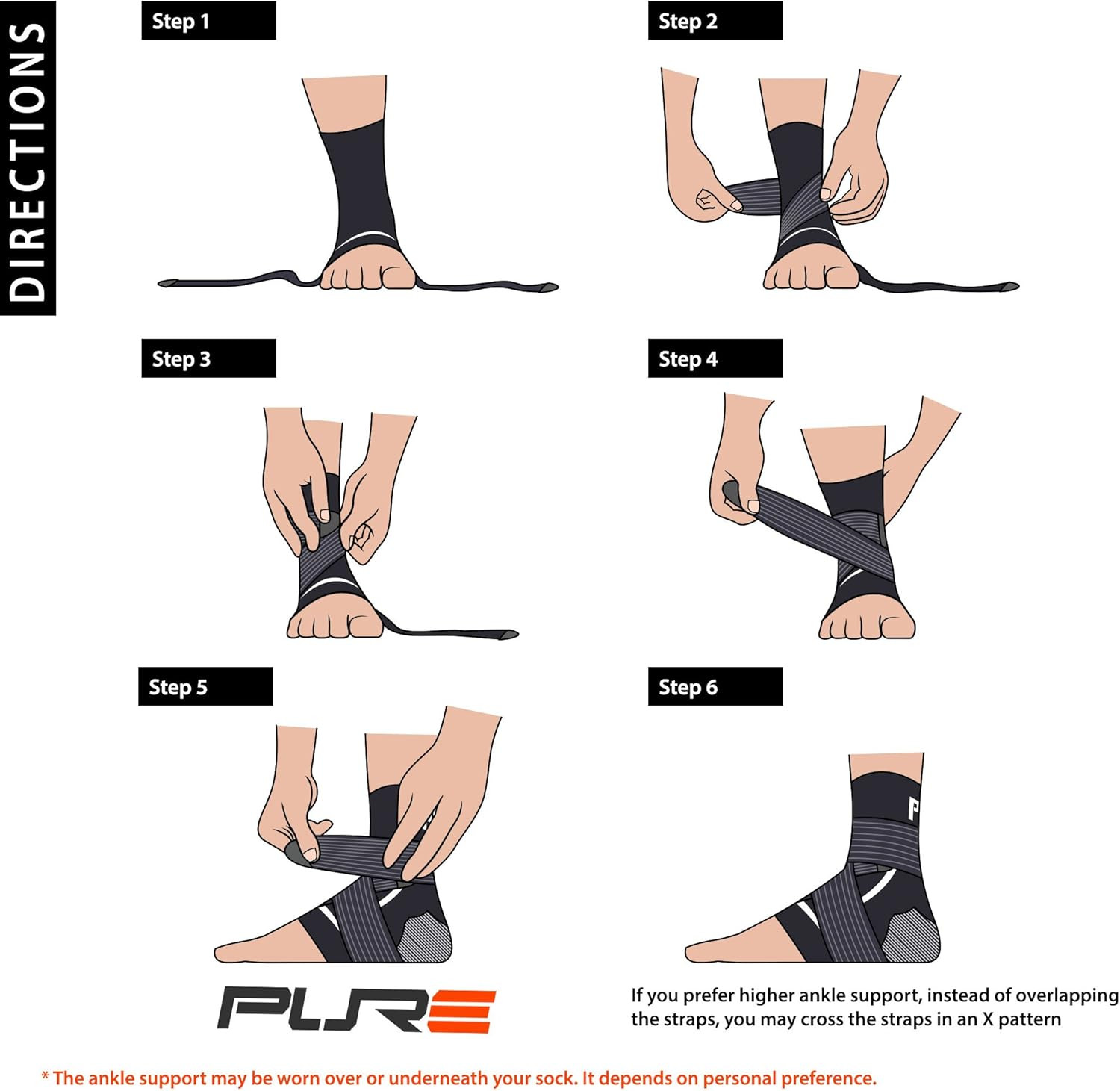 Ankle Brace Support Stabilizer – Compression Sleeve, Adjustable – Great for Runn