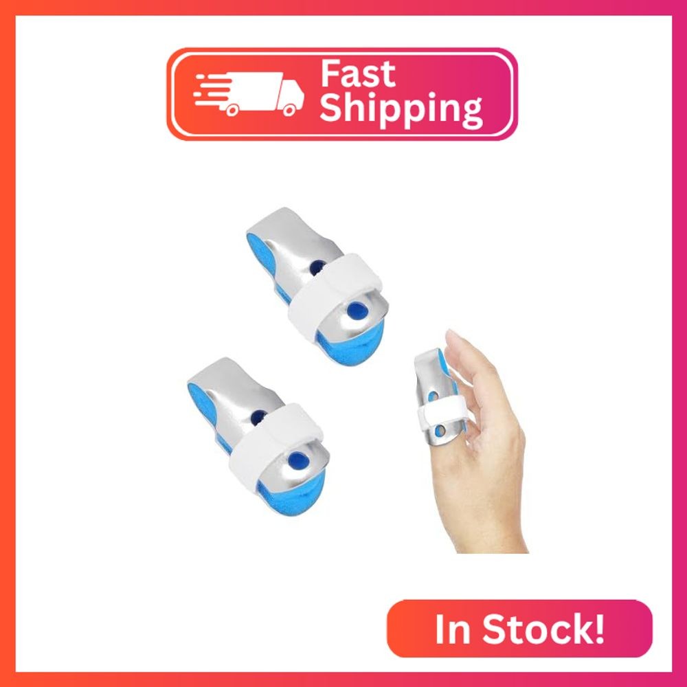 Finger Splint For Thumbs & Pinkies, Adjustable Aluminum Support for Mallet Finge