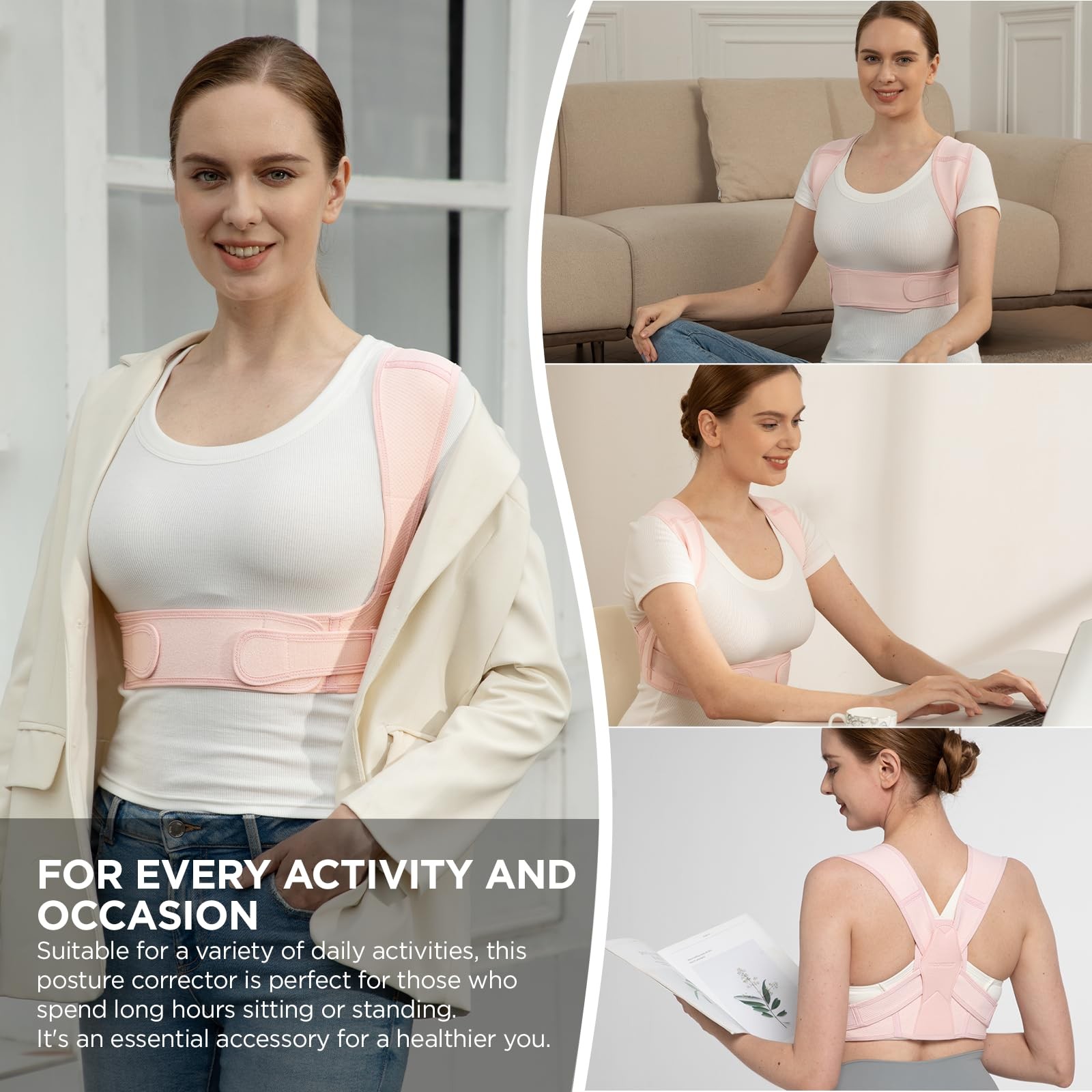 Vicorrect Posture Corrector for Women and Men, Adjustable Upper Back Brace fo…