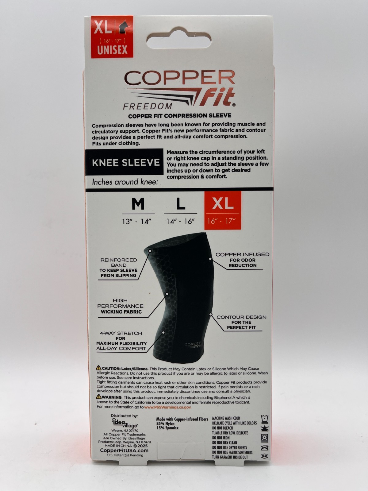2x COPPER FIT ORIGINAL COPPER INFUSED COMPRESSION KNEE SLEEVE XLARGE NEW MR 1088