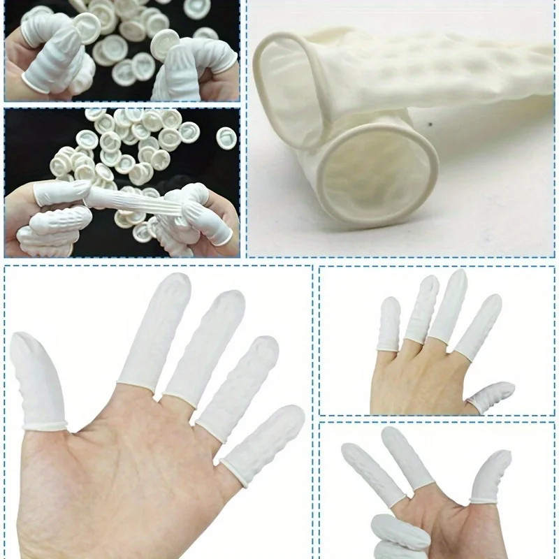20/200pc Rubber Finger Protector Covers Wear-Resistant Highly Elastic Anti-Slip
