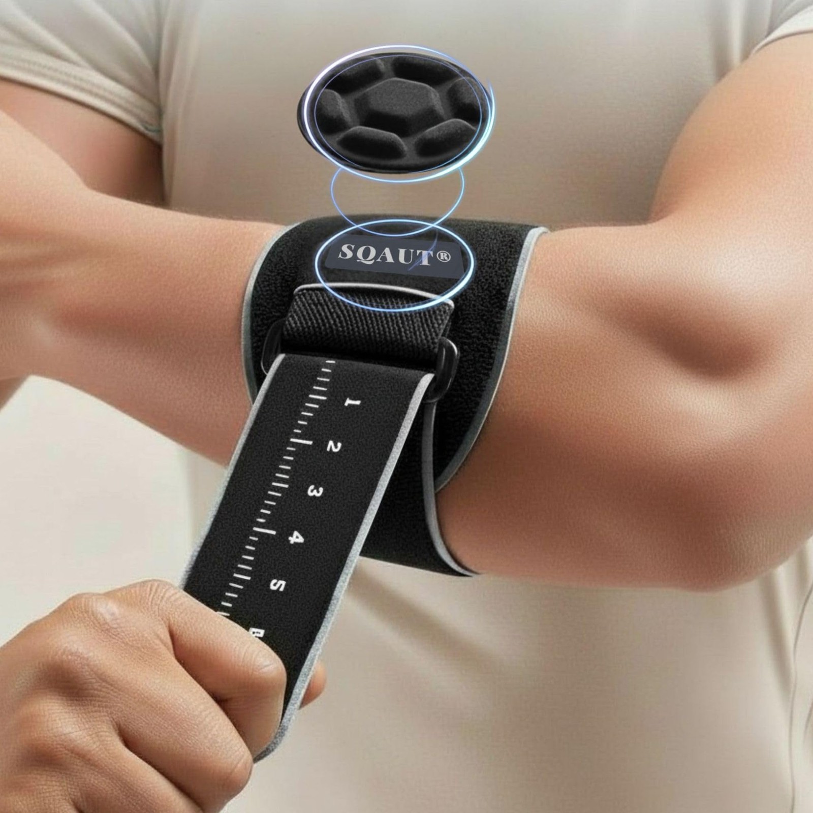 SQAUT Tennis Elbow Brace Support for Pain Relief & Injury Prevention – Black